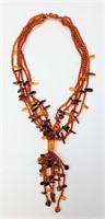 Polished 5 Strands Beaded Baltic Amber Necklace