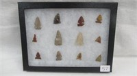 12 Framed Assorted Points and Blades