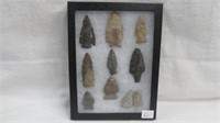 10 Framed Assorted Points and Blades