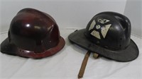 2 Vintage Firemen Helmets