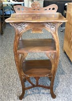 Antique Wood Tiered Shelf Table 18.25” x 12.5” x