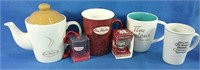 Lots of Tim Hortons coffee mugs and collectible