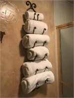 Wrought Iron Towel Rack Holds Up To Six Towels