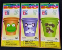 Three Foamies Pail Pal Kits Cat Frog Dog