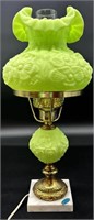 Beautiful Fenton Green Custard Poppy Lamp Uv