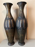 Pair of LARGE Metal Vases