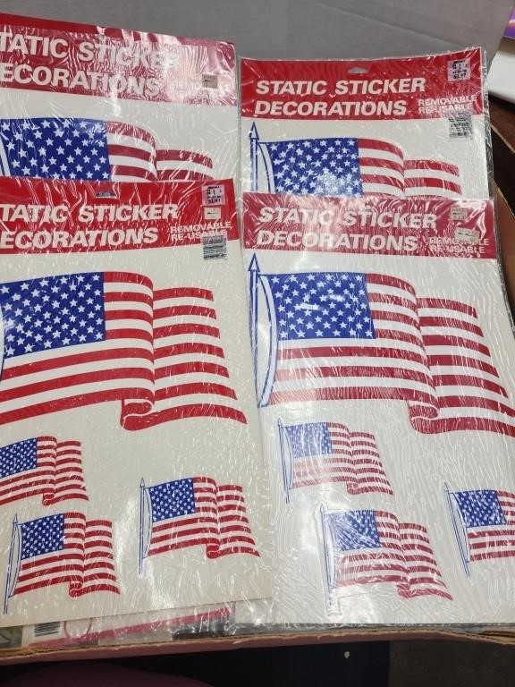 4 Static Sticker Flag Sheets 3 unused