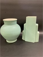 2 Coors Pottery Vases / Planters, Turquoise