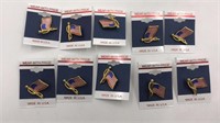 10 New Usa Flag Pins