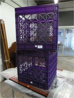 2 Purple Stackable Crates