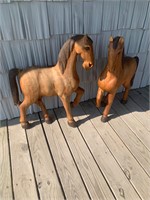 Lot of 2 VTG  wooden horses