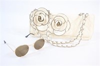 Ladies Leather Floral Hand Bag, Sunglasses