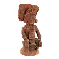 Post-Columbian Mayan Style Seated Priest Effigy