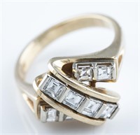 14k Crossover diamond ring.