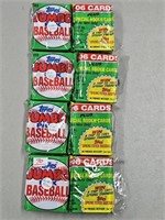 Lot 4 1990 Topps Baseball Jumbo Grocery Packs