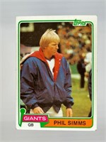 1981 Topps Phil Simms Rookie RC Looks Nice OC on b