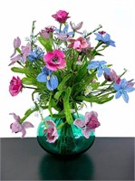 Glass Beaded & Porcelain Floral Arrangement