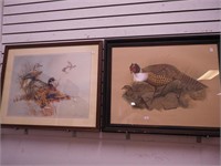 Two wildlife prints: Charles Murphy dove print