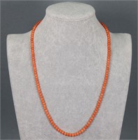 22" Victorian Coral Beaded Necklace