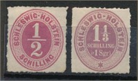 GERMANY SCHLESWIG HOLSTEIN #3 & #5 MINT FINE-VF NG