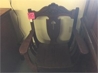 Early carved wooden chair
