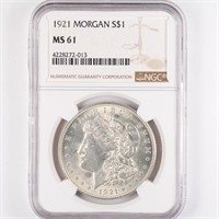 1921 Morgan Dollar NGC MS61