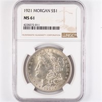 1921 Morgan Dollar NGC MS61