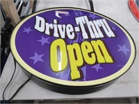 Drive Thru Open Lighted Sign works