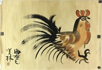 Chinese WC Chicken Painting Paper Han Meilin 1936-