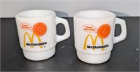2 Pc. Vintage McDonald's Coffee Mug Fire King
