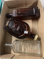 3 VINTAGE GLASS BOTTLES