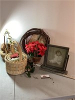 Baskets and baby picture