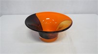 Vintage Art Glass Tri-Color Center Bowl