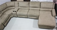 8 pcs Beige Sectional Recliner Micro Fiber Couch
