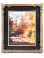 Sandee Hazelbaker Oil Painting Brown Co IN, Framed