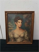 Vintage picture of a lady with vintage frame 11x