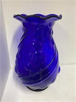 Vintage Cobalt Glass Vase 10in k