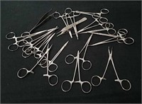 Surgical grade scissors, tweezers, and hemostats