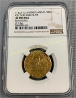 Netherland 1423-72 Florin gold coin, Pièce en or