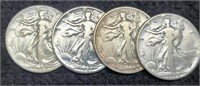 (4) W. Liberty Half Dollars: 1939, 41-P&D, 42