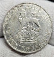 1925 George V Silver 1 Shilling 50%/5.66