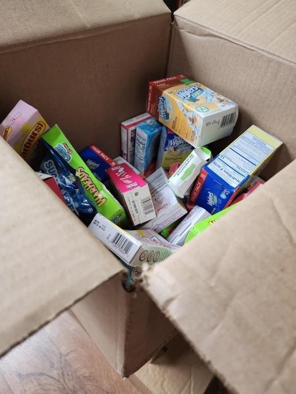 Box Lot of Drink Sticks & Candy