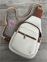 New white Figestin cross body purse bag