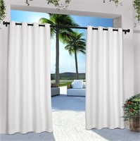Cabana Grommet Top Curtain Panel Pair, White