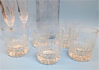 Beautiful Cognac Glasses, Stems & Vase