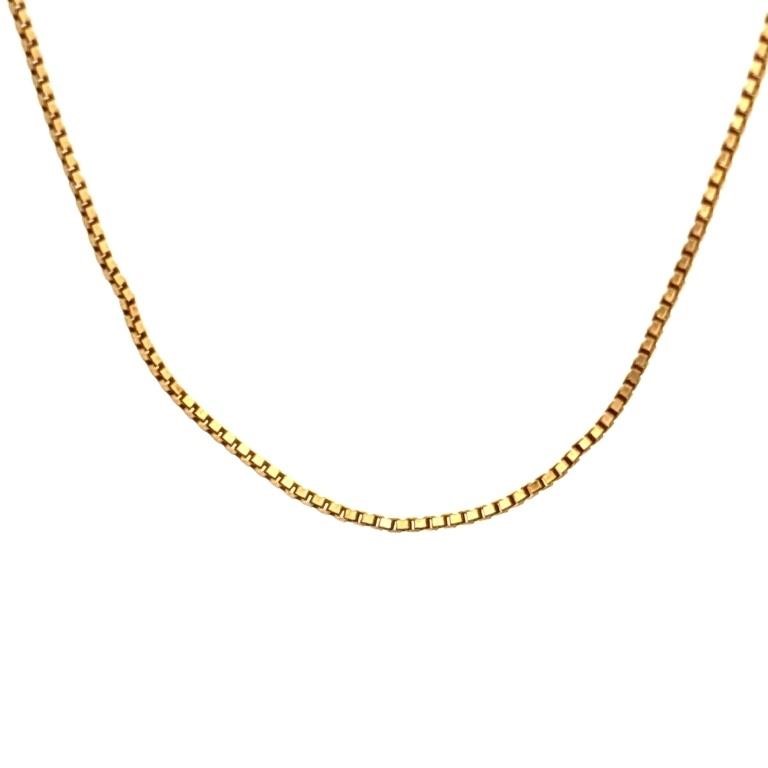 18K Box Chain Gold Necklace