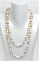 PINK AND WHITE CULTURED PEARL NECKLACE