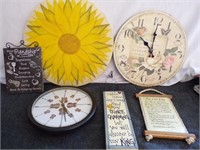 Picture Lot,Clocks,Wood Sunflower Top