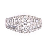 Brilliant Baguette Diamond 14k White Gold Ring