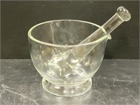 Vintage Mortar & Pestle Apothecary 32oz Glass